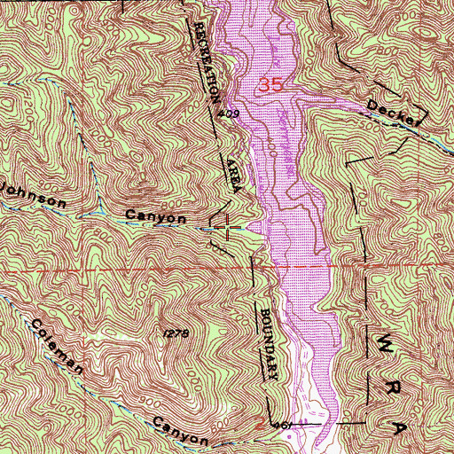 Topographic Map of Johnson Canyon, CA