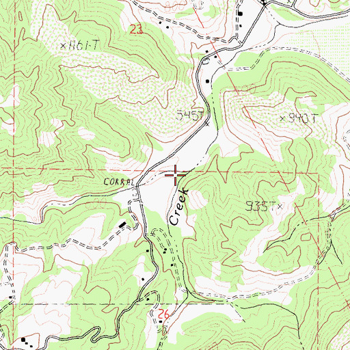 Topographic Map of Johnson Creek, CA