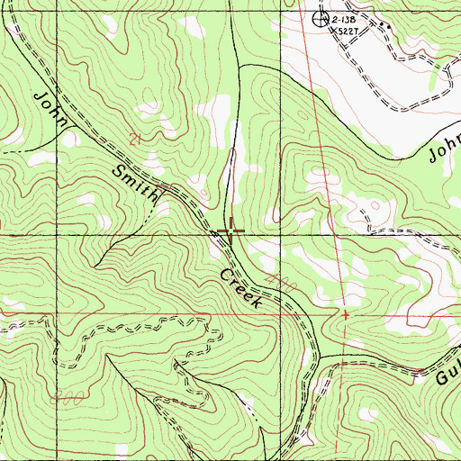 Topographic Map of Johnson Creek, CA