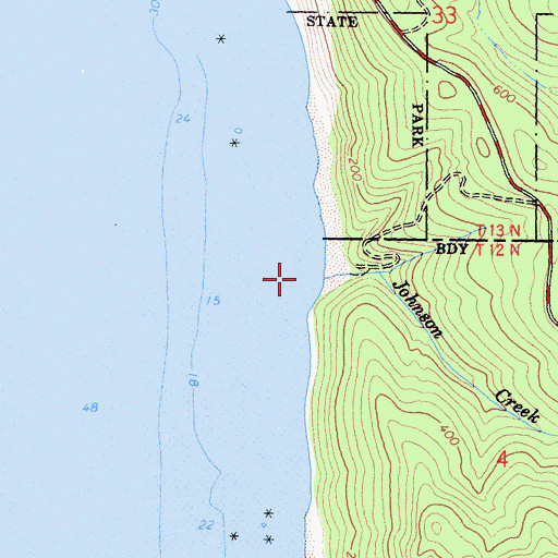 Topographic Map of Johnson Creek, CA