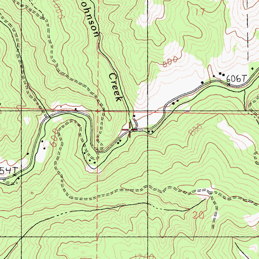 Topographic Map of Johnson Creek, CA