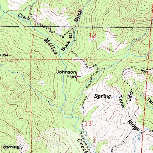 Topographic Map of Johnson Flat, CA
