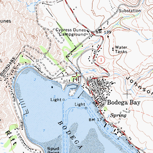 Topographic Map of Johnson Gulch, CA