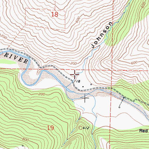 Topographic Map of Johnson Gulch, CA