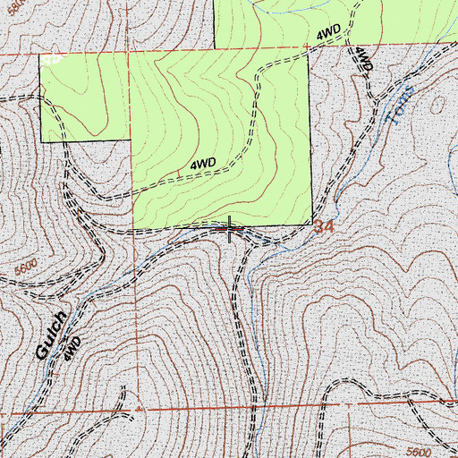 Topographic Map of Johnson Gulch, CA