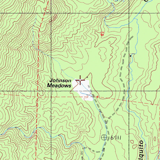 Topographic Map of Johnson Meadows, CA