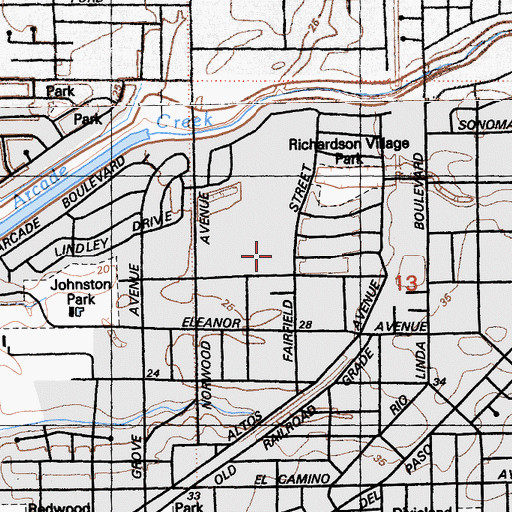 Topographic Map of Harmon Johnson Elementary School, CA