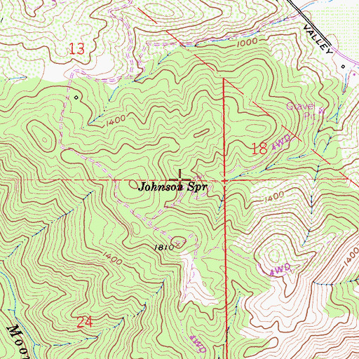 Topographic Map of Johnson Spring, CA