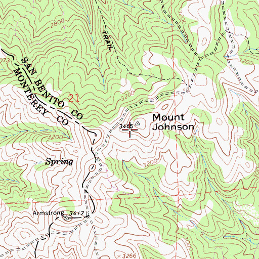 Topographic Map of Mount Johnson, CA