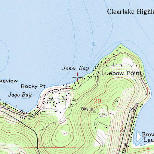 Topographic Map of Jones Bay, CA