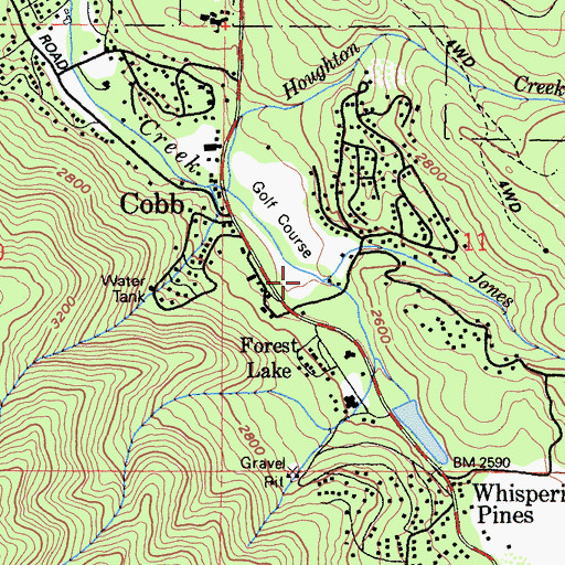 Topographic Map of Jones Creek, CA