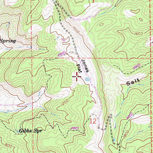 Topographic Map of Jones Flat, CA