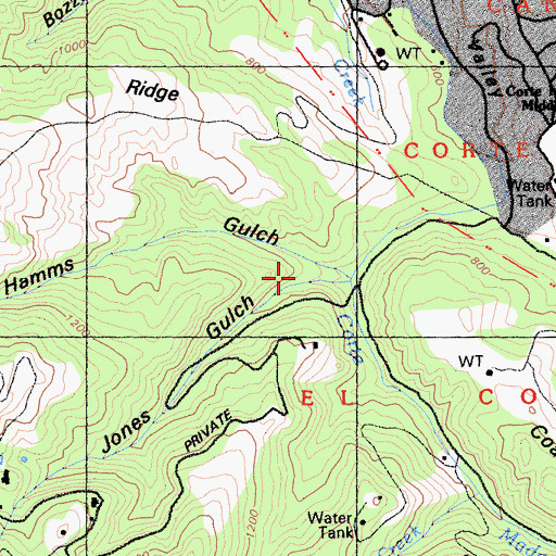 Topographic Map of Jones Gulch, CA