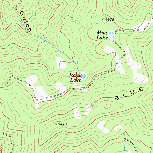 Topographic Map of Jones Lake, CA