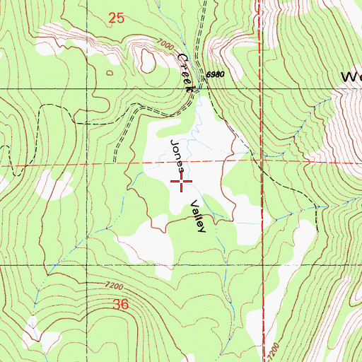 Topographic Map of Jones Valley, CA