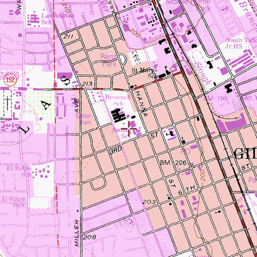 Topographic Map of Jordan Elementary School (historical), CA