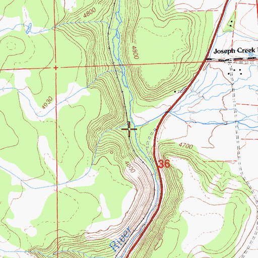 Topographic Map of Joseph Creek, CA