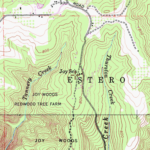 Topographic Map of Joy School, CA