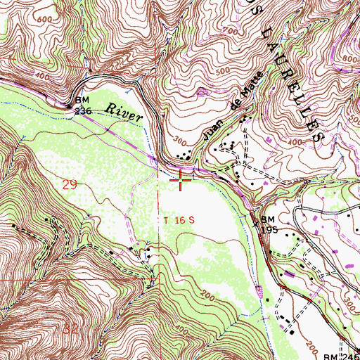 Topographic Map of Juan de Matte Canyon, CA