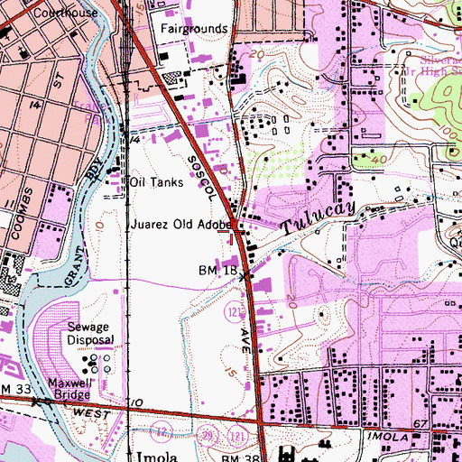 Topographic Map of Juarez Old Adobe, CA