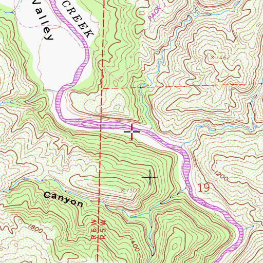 Topographic Map of Judge Davis Canyon, CA