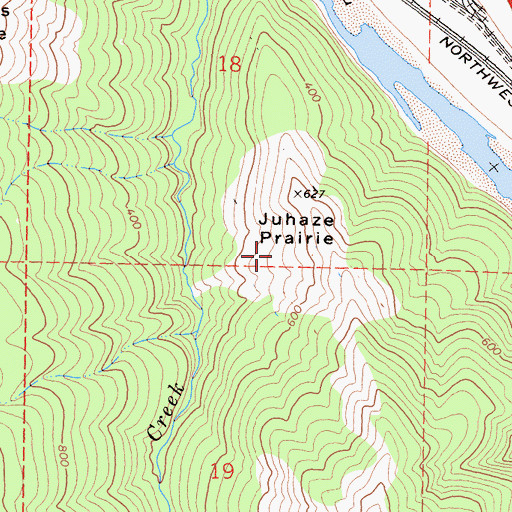 Topographic Map of Juhaze Prairie, CA