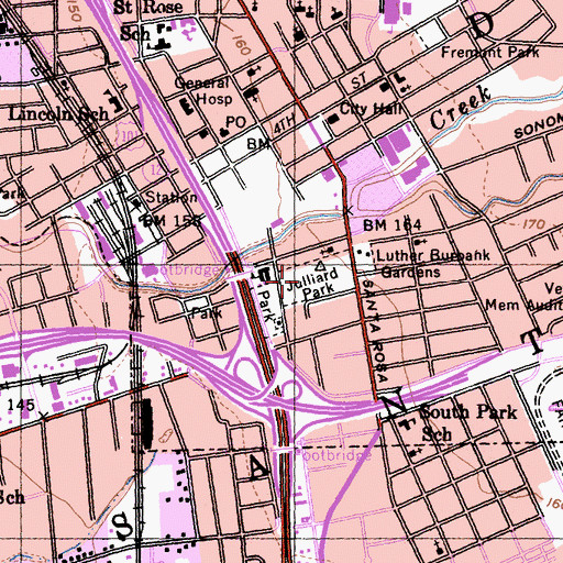 Topographic Map of Julliard Park, CA