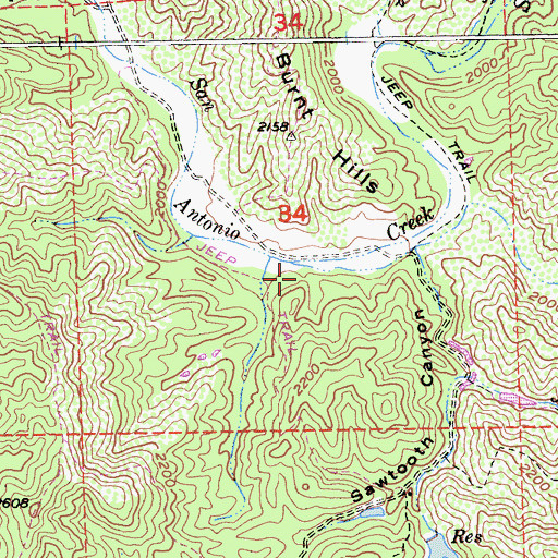 Topographic Map of Jumpoff Creek, CA