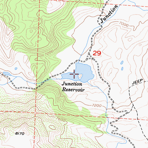 Topographic Map of Junction Reservoir, CA