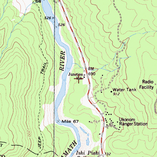 Topographic Map of Junction Elementary School, CA