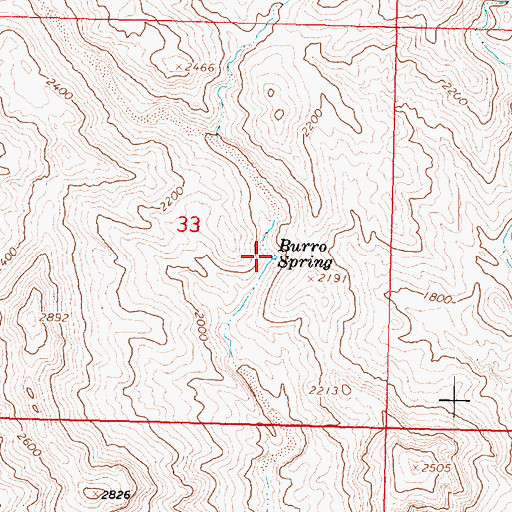 Topographic Map of Burro Spring, AZ