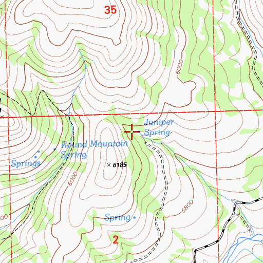 Topographic Map of Juniper Spring, CA