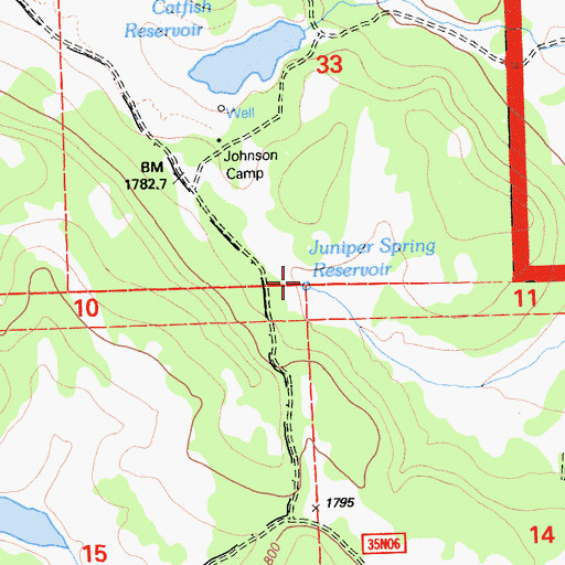 Topographic Map of Juniper Spring, CA