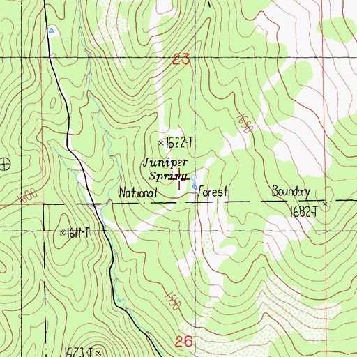 Topographic Map of Juniper Spring, CA