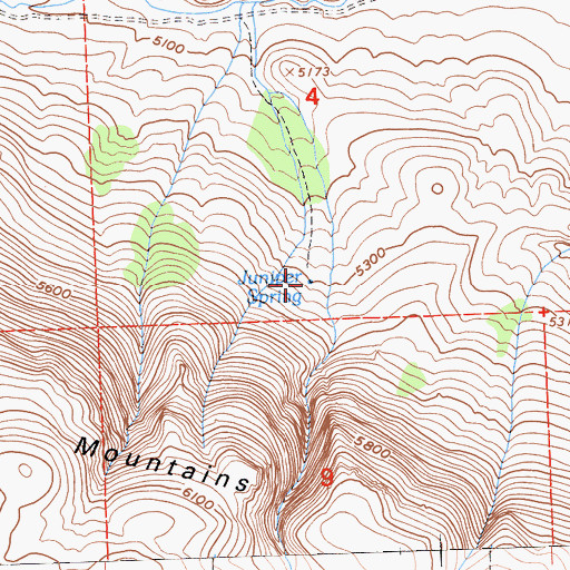 Topographic Map of Juniper Spring, CA
