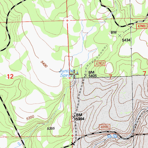 Topographic Map of Juniper Spring, CA