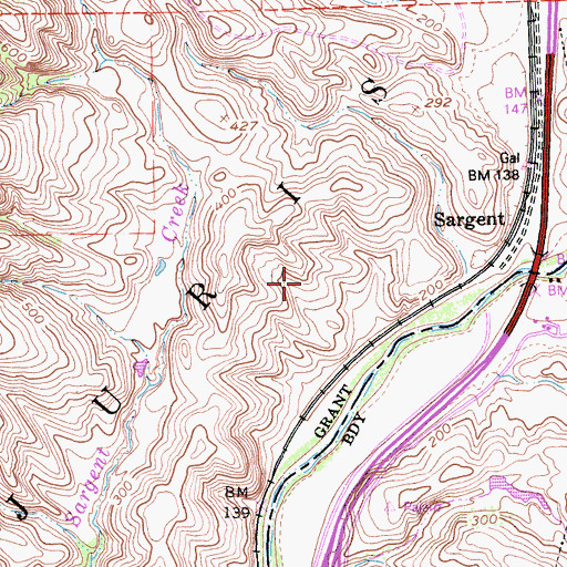 Topographic Map of Jurista, CA