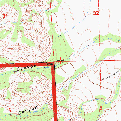 Topographic Map of Kaiser Canyon, CA