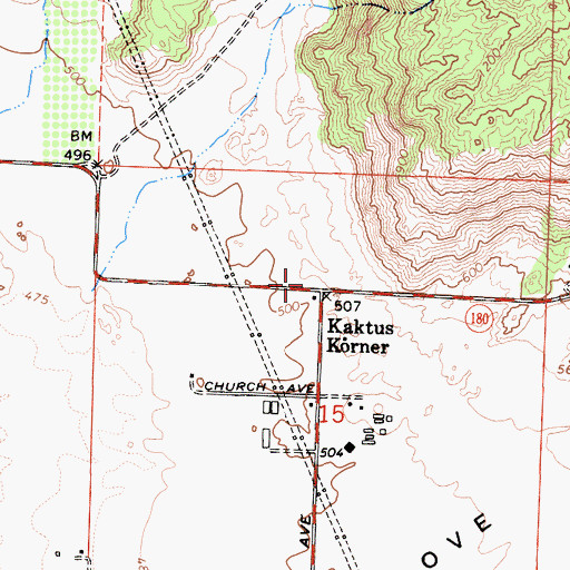 Topographic Map of Kaktus Korner, CA