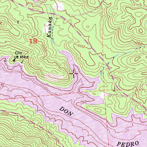 Topographic Map of Kanaka Creek, CA