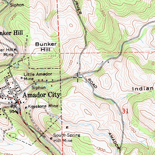 Topographic Map of Kanaka Gulch, CA