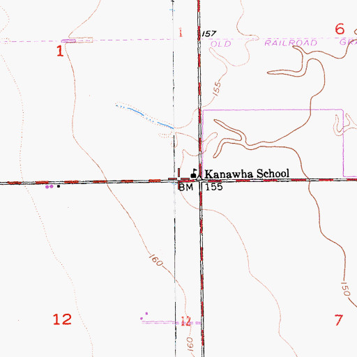 Topographic Map of Kanawha School, CA