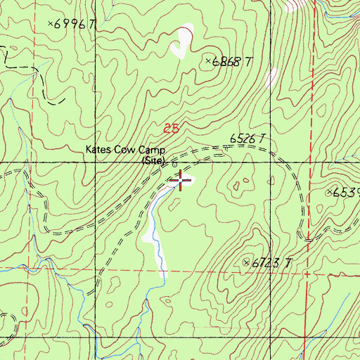 Topographic Map of Kates Cow Camp, CA