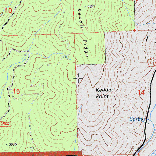 Topographic Map of Keddie Point, CA