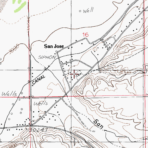 Topographic Map of San Jose Cemetery, AZ