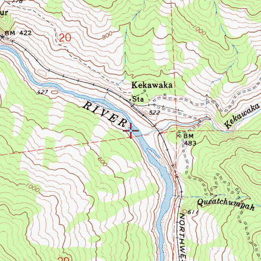 Topographic Map of Kekawaka Creek, CA