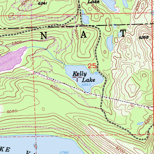 Topographic Map of Kelly Lake, CA