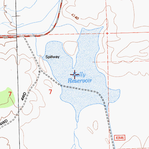 Topographic Map of Kelly Reservoir, CA
