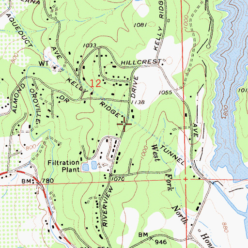 Topographic Map of Kelly Ridge Tunnel, CA