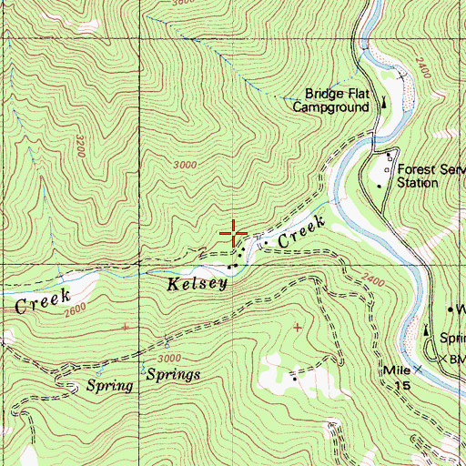 Topographic Map of Kelsey Camp, CA